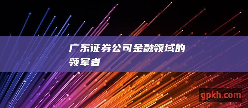 广东证券公司金融领域的领军者