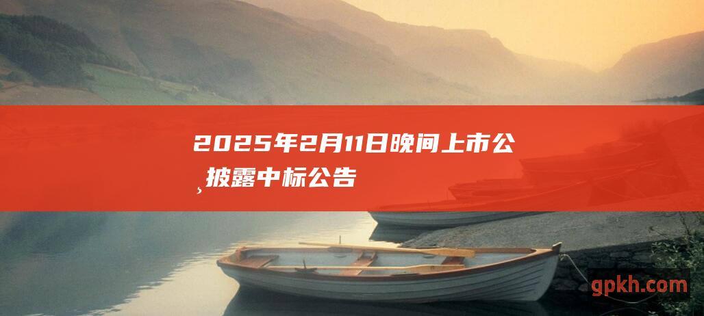 2025年2月11日晚间上市公司披露中标公告汇总